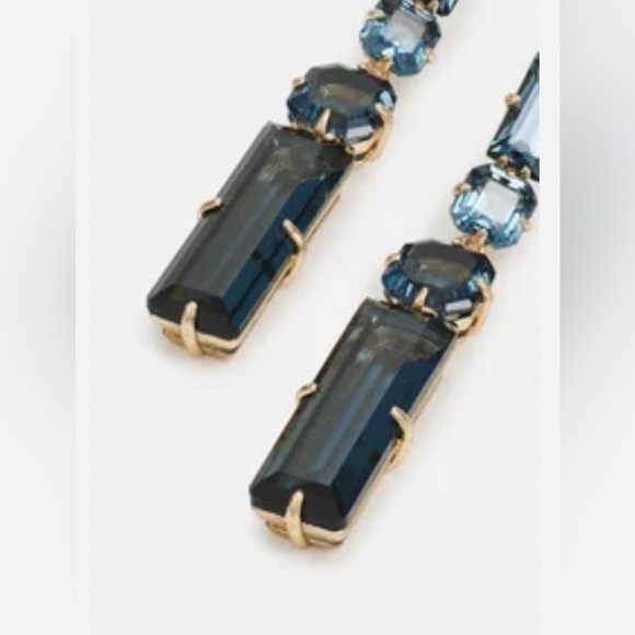 Ralph Lauren Blue and Gold-Tone Stone Linear Earrings - Picture 2 of 7